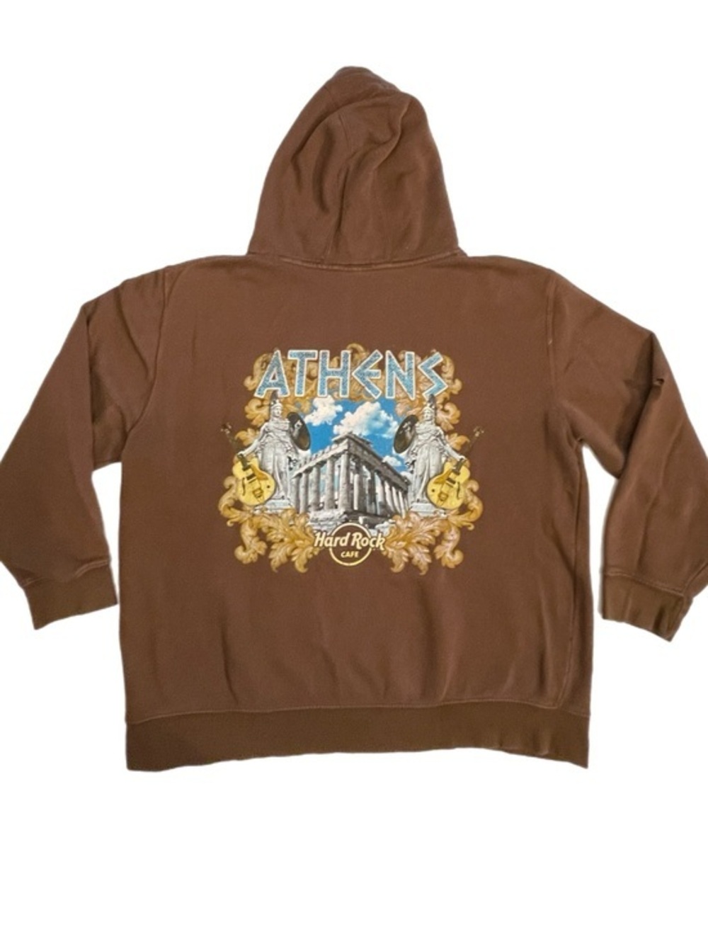 Y2K Hard Rock Cafe Athens Greece Front/Back Graphic Hoodie